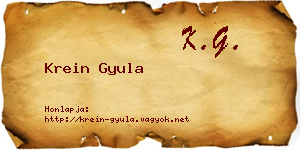 Krein Gyula névjegykártya