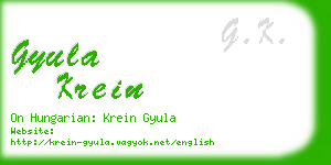 gyula krein business card